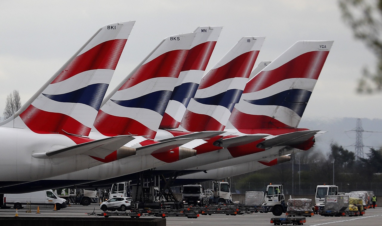 Chvosty lietadiel Boeing 747 vo farbách British Airways