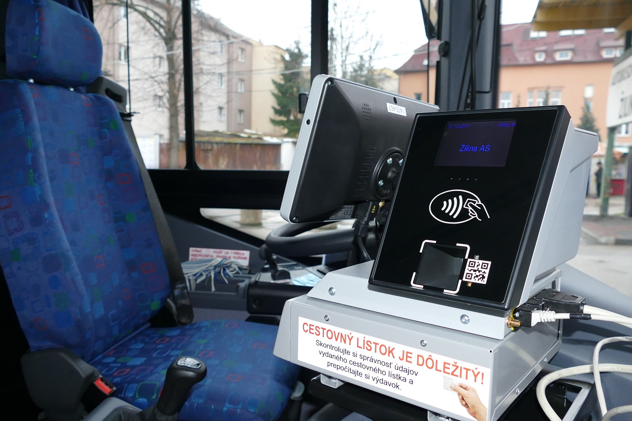 Pokladňa v autobuse SAD Žilina